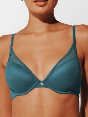 ThirdLove Black 24/7 Classic Contour Plunge Bra size 32D 1/2 Deep Sea NWOT